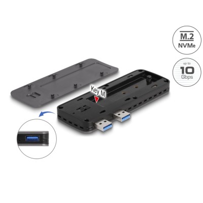 Delock USB 3.2 Gen 2 Enclosure for PlayStation®5 with M.2 NVMe Slot - tool free