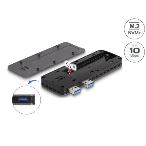 Delock USB 3.2 Gen 2 Enclosure for PlayStation®5 with M.2 NVMe Slot - tool free