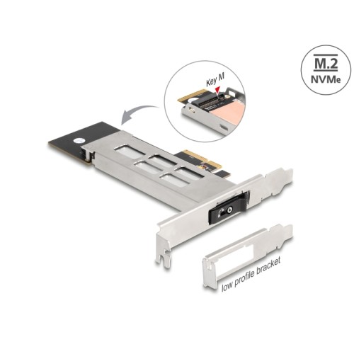 Delock Mobile Rack PCI Express Card for 1 x M.2 NVMe SSD - Low Profile Form Factor