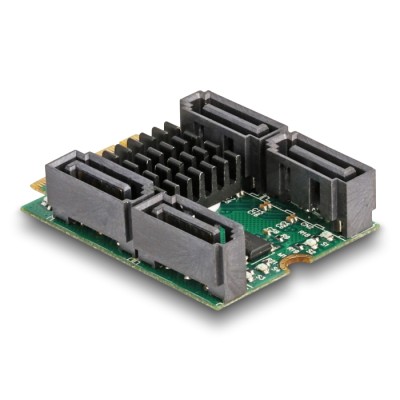 Delock Converter M.2 Key B+M male to 4 x SATA male with RAID and HyperDuo 2