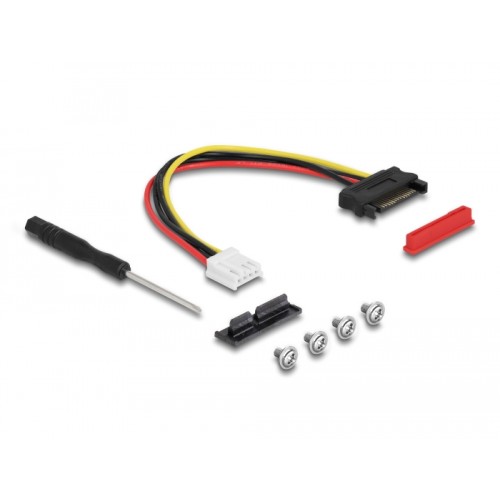 Delock M.2 Key A+E to PCIe x1 NVMe Adapter angled with 20 cm cable