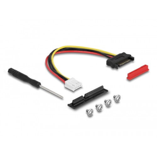 Delock M.2 Key A+E to PCIe x4 NVMe Adapter angled with 20 cm cable