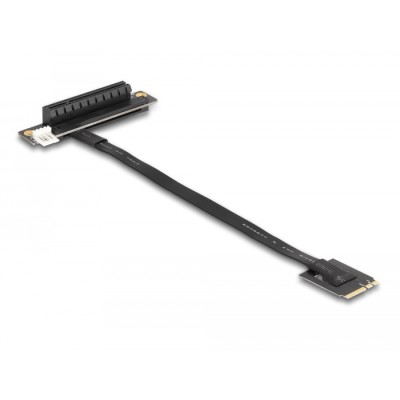 Delock M.2 Key A+E to PCIe x8 NVMe Adapter angled with 20 cm cable 2