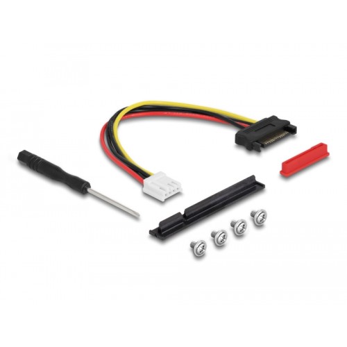 Delock M.2 Key A+E to PCIe x8 NVMe Adapter angled with 20 cm cable