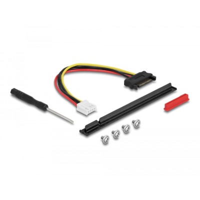 Delock M.2 Key A+E to PCIe x16 NVMe Adapter angled with 20 cm cable 2