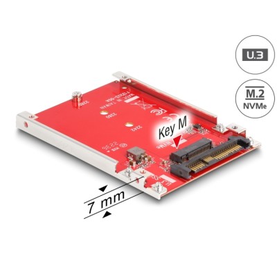Delock 2.5″ Converter U.3 SFF-8639 to M.2 NVMe Key M - 7 mm