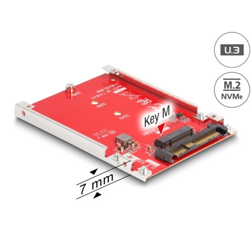 Delock 2.5″ Converter U.3 SFF-8639 to M.2 NVMe Key M - 7 mm