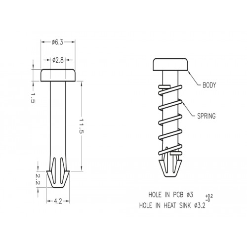 Delock Snap Rivet for heat sink - set 10 pieces black