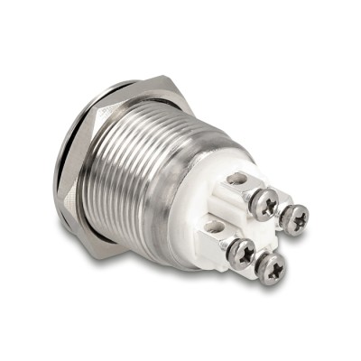 Delock Push Button for Installation 19 mm 4 x Screw Terminal LED white 2