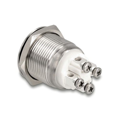 Delock Push Button for Installation 19 mm 4 x Screw Terminal LED yellow