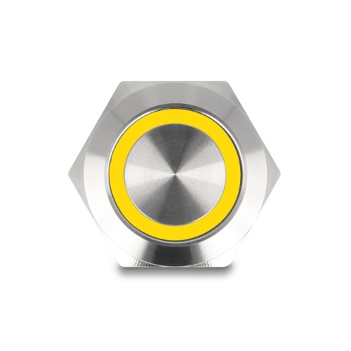 Delock Push Button for Installation 19 mm 4 x Screw Terminal LED yellow