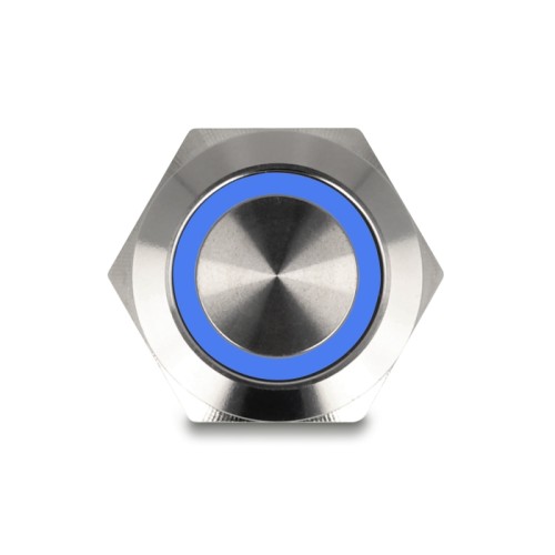 Delock Push Button for Installation 19 mm 4 x Screw Terminal LED blue