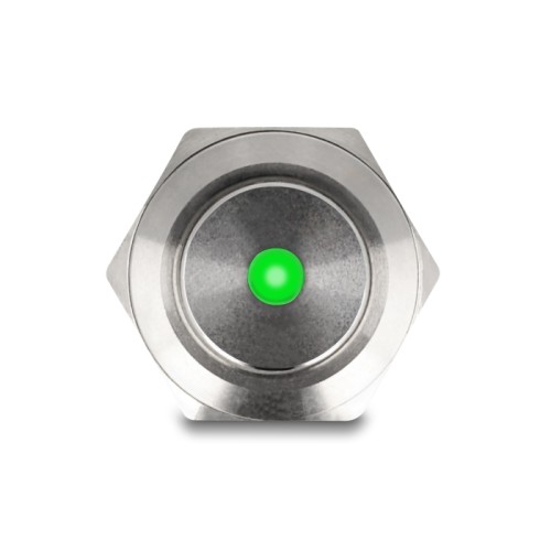 Delock Push Button for Installation 12 mm 4 x solder connection LED green dot