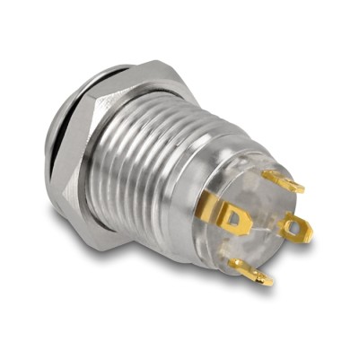 Delock Push Button for Installation 12 mm 4 x solder connection LED blue 2