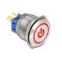 Delock Push Button for Installation 25 mm 6 x solder connection LED red power symbol + ring