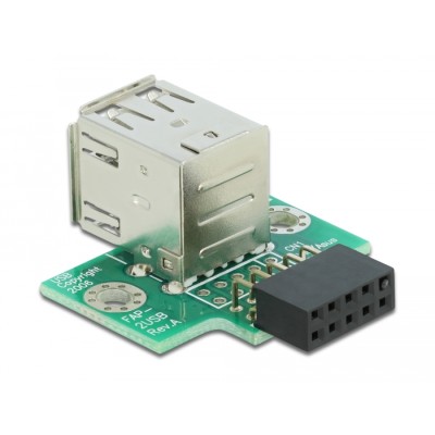 Delock USB Pin Header female  2 x USB 2.0 Type-A female - up 2