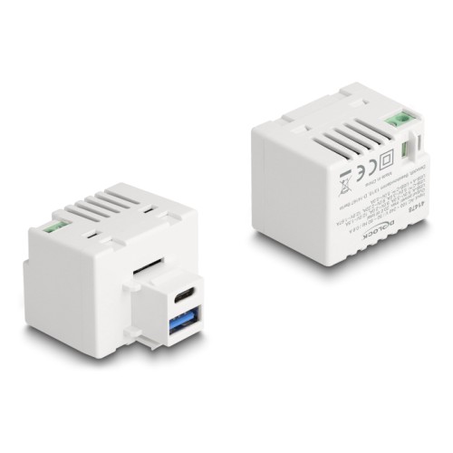 Delock Keystone Module with USB Type-A and USB Type-C™ Charging Port PD 20 W white