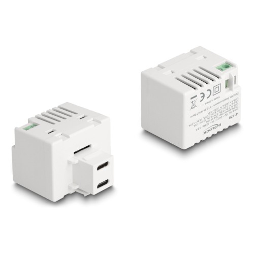 Delock Keystone Module with 2 x USB Type-C™ Charging Port PD 20 W white