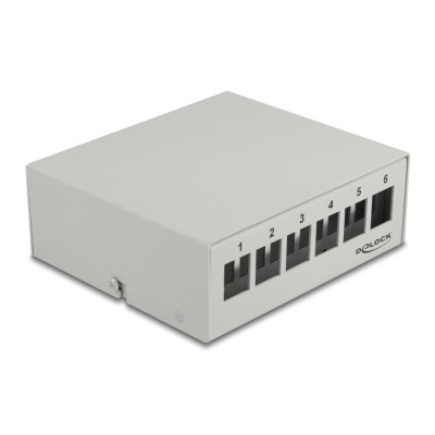 Delock Keystone Patch Panel 6 Port grey