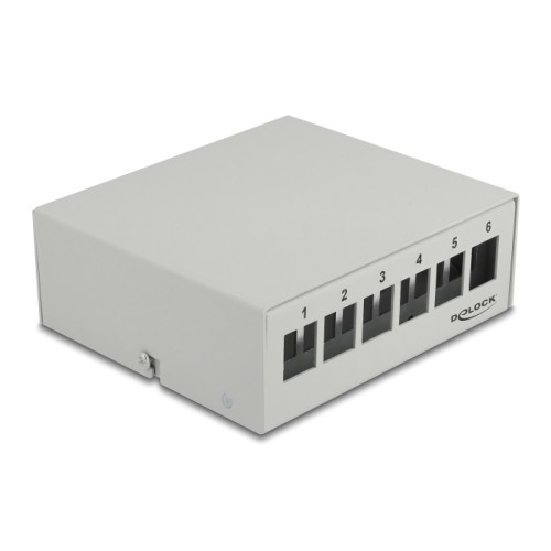 Delock Keystone Patch Panel 6 Port grey