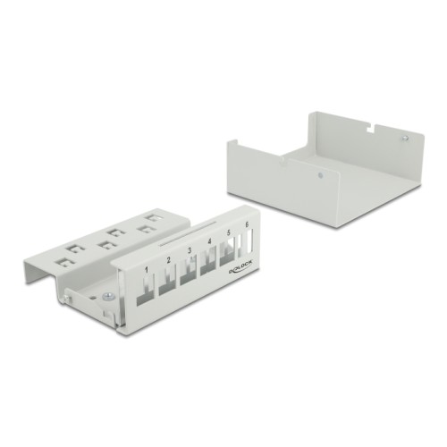 Delock Keystone Patch Panel 6 Port grey