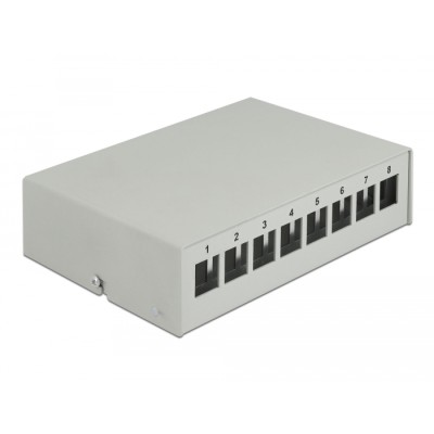 Delock Keystone Patch Panel 8 Port grey