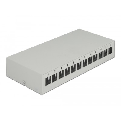 Delock Keystone Patch Panel 12 Port grey