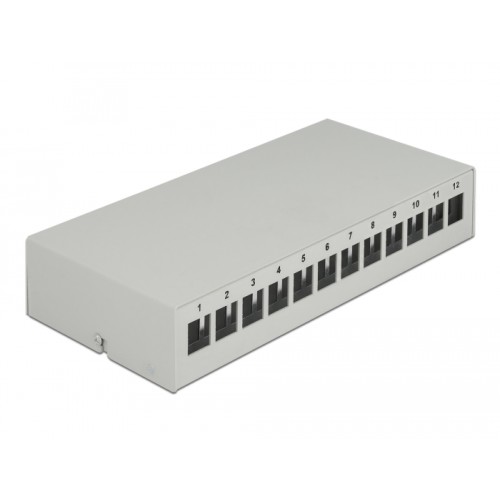 Delock Keystone Patch Panel 12 Port grey