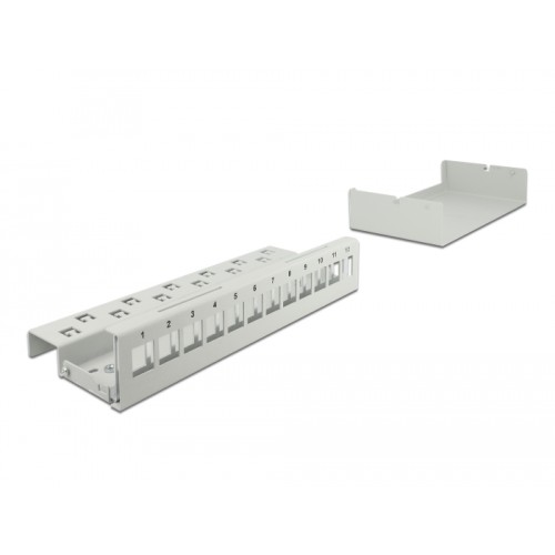 Delock Keystone Patch Panel 12 Port grey