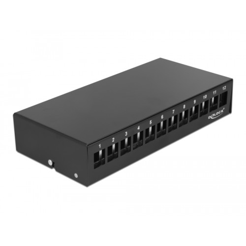 Delock Keystone Patch Panel 12 Port black