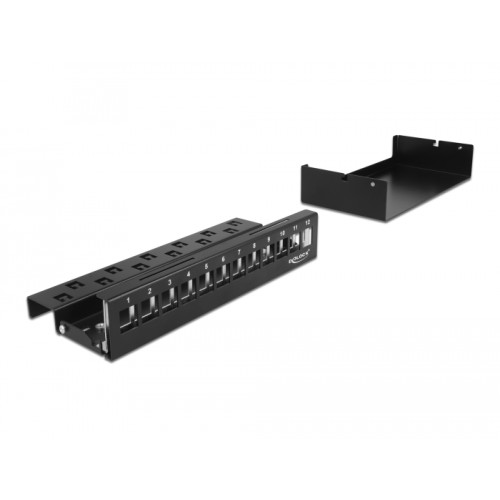 Delock Keystone Patch Panel 12 Port black
