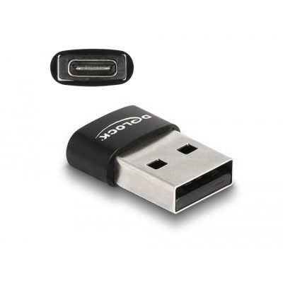 Delock USB 2.0 Adapter USB Type-A male to USB Type-C™ female black