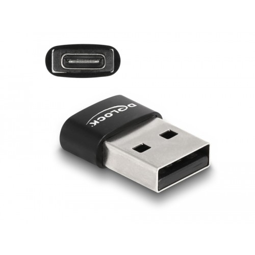 Delock USB 2.0 Adapter USB Type-A male to USB Type-C™ female black