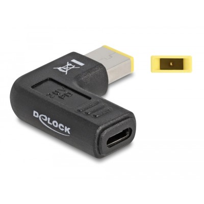 Delock Adapter for Laptop Charging Cable USB Type-C™ female to Lenovo 11.0 x 4.5 mm male 90° angled