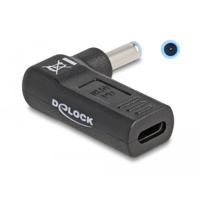 Delock Adapter for Laptop Charging Cable USB Type-C™ female to HP 4.5 x 3.0 mm male 90° angled