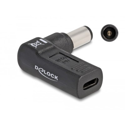 Delock Adapter for Laptop Charging Cable USB Type-C™ female to Dell 7.4 x 5.0 mm male 90° angled