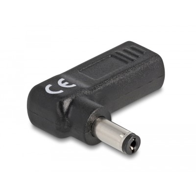 Delock Adapter for Laptop Charging Cable USB Type-C™ female to 5.5 x 2.1 mm male 90° angled 2