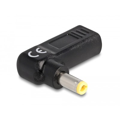 Delock Adapter for Laptop Charging Cable USB Type-C™ female to 5.5 x 2.5 mm male 90° angled 2
