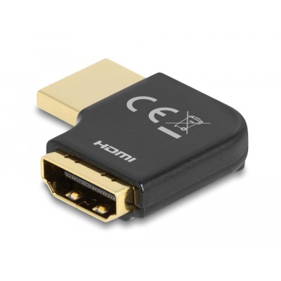 Delock HDMI Adapter male to female 90° right angled 8K 60 Hz metal 2