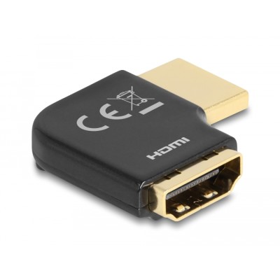 Delock HDMI Adapter male to female 90° left angled 8K 60 Hz metal 2