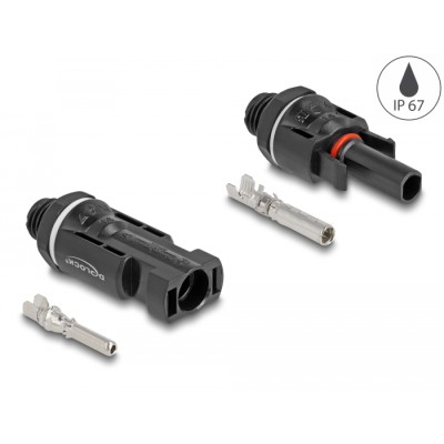 Delock DL4 Solar Connectors for crimping, male and female, black 2 pcs