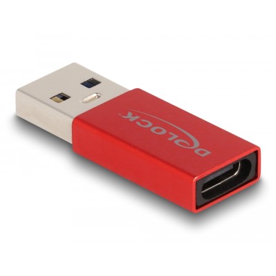Delock USB 10 Gbps Adapter USB Type-A male to USB Type-C™ active female red 2
