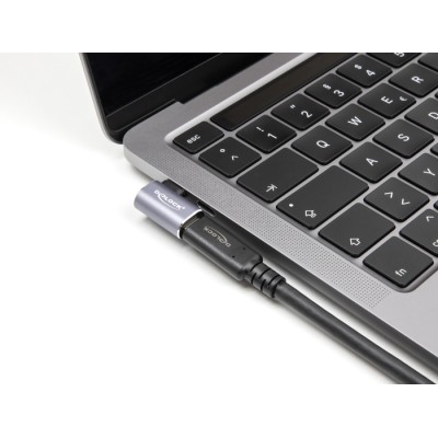Delock USB Adapter 40 Gbps USB Type-C™ PD 3.0 100 W male to female angled left / right 8K 60 Hz metal 2