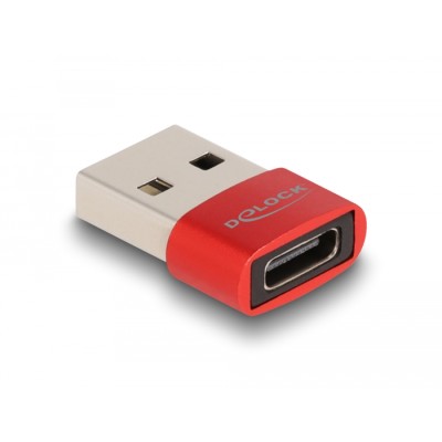 Delock USB 2.0 Adapter USB Type-A male to USB Type-C™ female red 2
