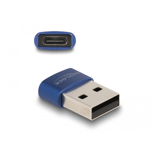 Delock USB 2.0 Adapter USB Type-A male to USB Type-C™ female blue