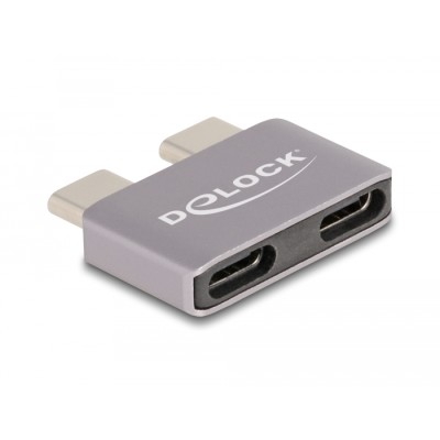Delock Adapter USB 40 Gbps USB Type-C™ 2 x male to 2 x female port saver metal 2