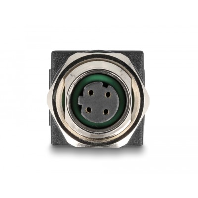 Delock M12 Adapter D-coded 4 pin female to RJ45 jack straight 2