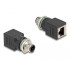 Delock M12 Adapter D-coded 4 pin male to RJ45 jack straight