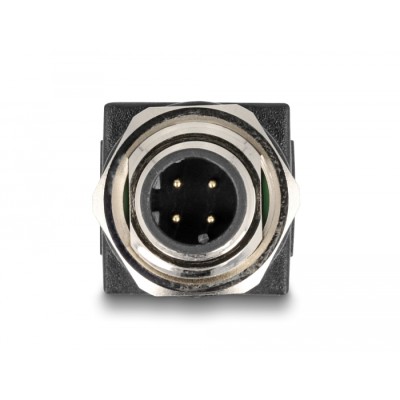 Delock M12 Adapter D-coded 4 pin male to RJ45 jack straight 2