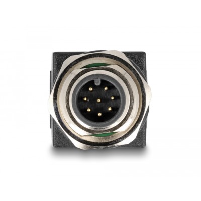 Delock M12 Adapter A-coded 8 pin male to RJ45 jack straight 2